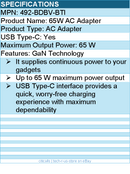 BTI 492-BDBV-BTI 65W AC Adapter - Up to 65 W maximum power output