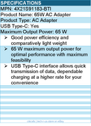 BTI 4X21S91183-BTI 65W TYPE-C AC ADAPTER - Compatible OEM: 4X21S91183