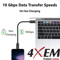 4Xem 4X65WCHRGKIT6B 65W 6FT USB-C to USB-C GaN Charging Kit - Black