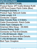 4Xem 4XC5EPATCH3BL 3FT Cat5e Molded RJ45 UTP Pure Copper Patch Cable (Blue)