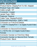 4Xem 4XDPHDMI DisplayPort To Video Adapter - 10" - Passive - Black