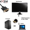 4Xem 4XDPVGA3FT DisplayPort To VGA Adapter Cable - 3 ft - Black