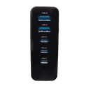 4Xem 4XGAN016140WB 140W Wall Charger Quintuple Output with Display - Black