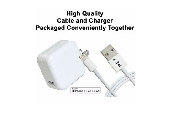 4Xem 4XIPADKIT6 iPad Charging Kit - MFI Certified - AC Adapter - 12 W - White