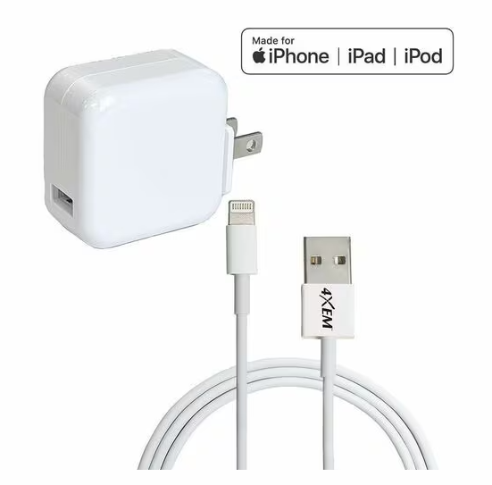 4Xem 4XIPADKIT6 iPad Charging Kit - MFI Certified - AC Adapter - 12 W - White
