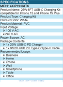 4Xem 4XIPHNKIT6 6FT USB-C Charging Kit compatible for iPhone 15 & iPhone 15 Plus
