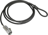 4Xem 4XLAPLOCK6B Laptop Combination Lock- 6FT (Black) - Vinyl Coated Steel