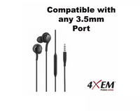 4Xem 4XSAMEARAKGB 3.5mm AKG Earphones with Mic and Volume Control (Black)