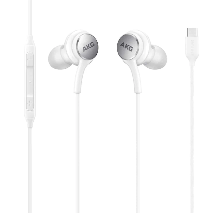 4Xem 4XSAMEARAKGCW USB-C AKG Earphones with Mic and Volume Control (White)