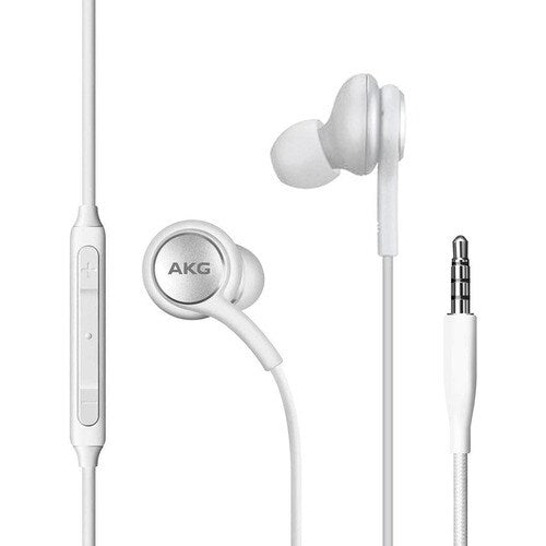 4XEM 4XSAMEARAKGW 3.5mm AKG Earphones with Mic and Volume Control (White)