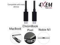 4Xem 4XUSBCC31G210 USB-C to USB-C Cable M/M USB 3.1 GEN 2 10Gbps 10ft (Black)