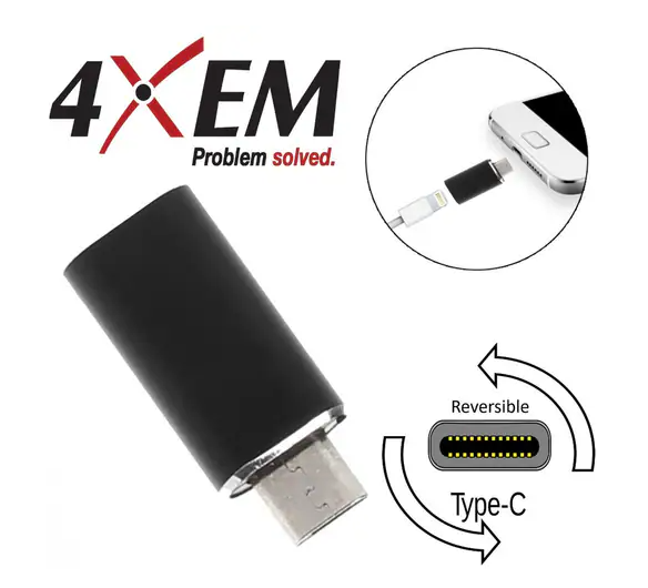 4Xem 4XUSBCM8PINFB USB-C MALE TO 8 PIN FEMALE - Data Transfer Adapter - Black