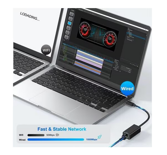 4Xem 4XUSBCRJ45TAA USB-C to 1 Gbps RJ-45 Ethernet Adapter - Black