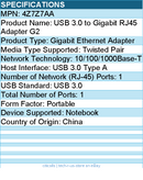 HP 4Z7Z7AA USB 3.0 to Gigabit RJ45 Adapter G2 - USB 3.0 Type A - 1 Port(s)