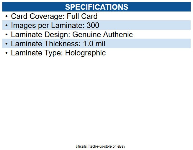Entrust 508982-009 Duragard 1.0 Mil Clear Laminate Optigram