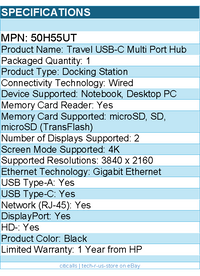 HP 50H55UT SmartBuy Univ USB-C Multiport Hub - for Notebook, Desktop PC