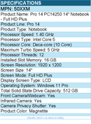 Dell 50XXM Pro 14 PC14250 14" Notebook - Full HD Plus - Intel Core 5 - Magnetite