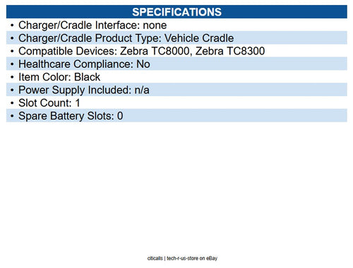 ProClip USA 510874 Spring Loaded Cradle for Zebra TC8000/8300