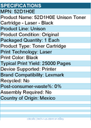 Lexmark 52D1H0E Unison Toner Cartridge - Laser - 25000 Pages - Black