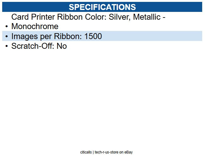 Entrust 532000-054 Dye Sublimation, Thermal Transfer Ribbon Metallic Silver Pack
