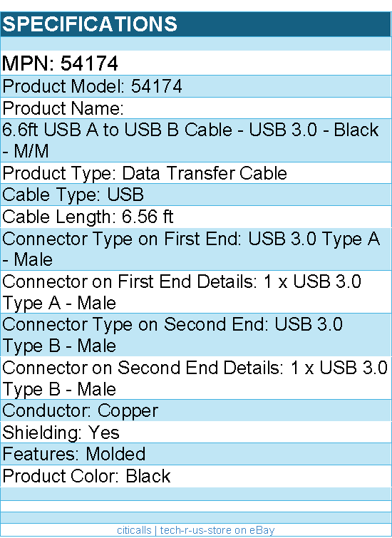 C2G 54174 2m USB 3.0 Cable - USB A to USB B - M/M - Shielding - Black