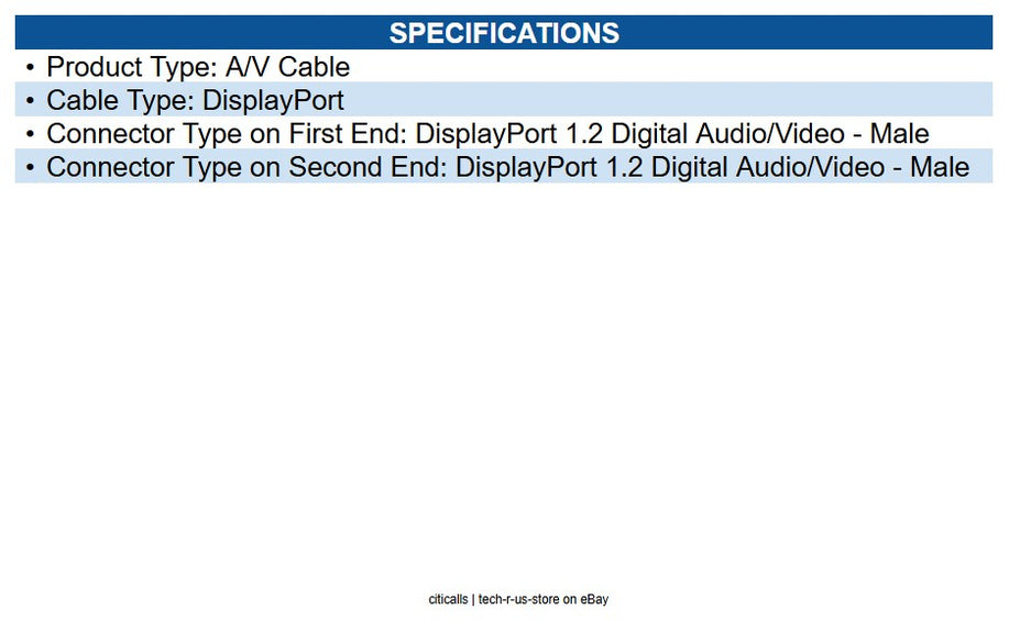 CablesToGo 54402 10ft 8K DisplayPort Cable with Latches M/M - DisplayPort