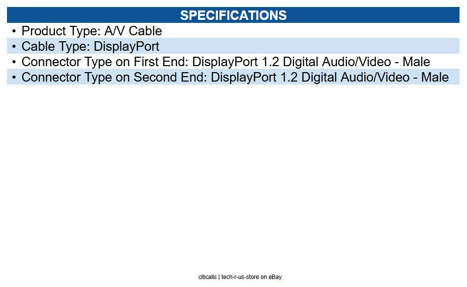 CablesToGo 54402 10ft 8K DisplayPort Cable with Latches M/M - DisplayPort