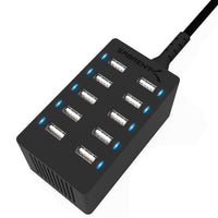 Sabrent AX-TPCS60W 10Port USB Rapid Charger 60W 12A 120-230V 5V DC/12A Black