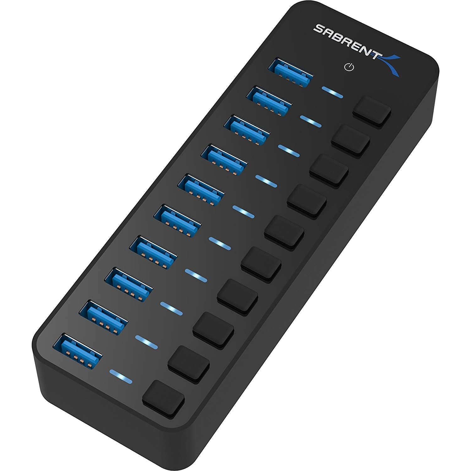 Sabrent HB-BU10 10 Ports USB 3.0 HUB w Individual Switches & LEDS PC Windows MAC