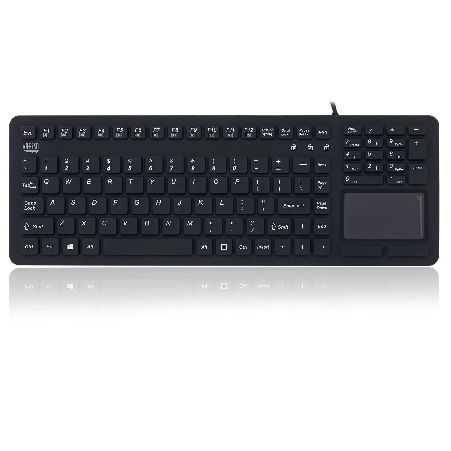 Adesso AKB-270UB Waterproof Antimicrobrial Antimicrobial Keyboard w TouchPad USB