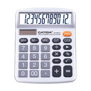 Adesso CD-2786S Catiga 12 Digits Basic Solar Calculater Convenient Buttons Silvr