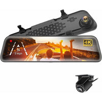 Adesso GekoGear ORBIT D400 4K Touch LCD RearView Mirror DashCam w BackUp Cam 32G