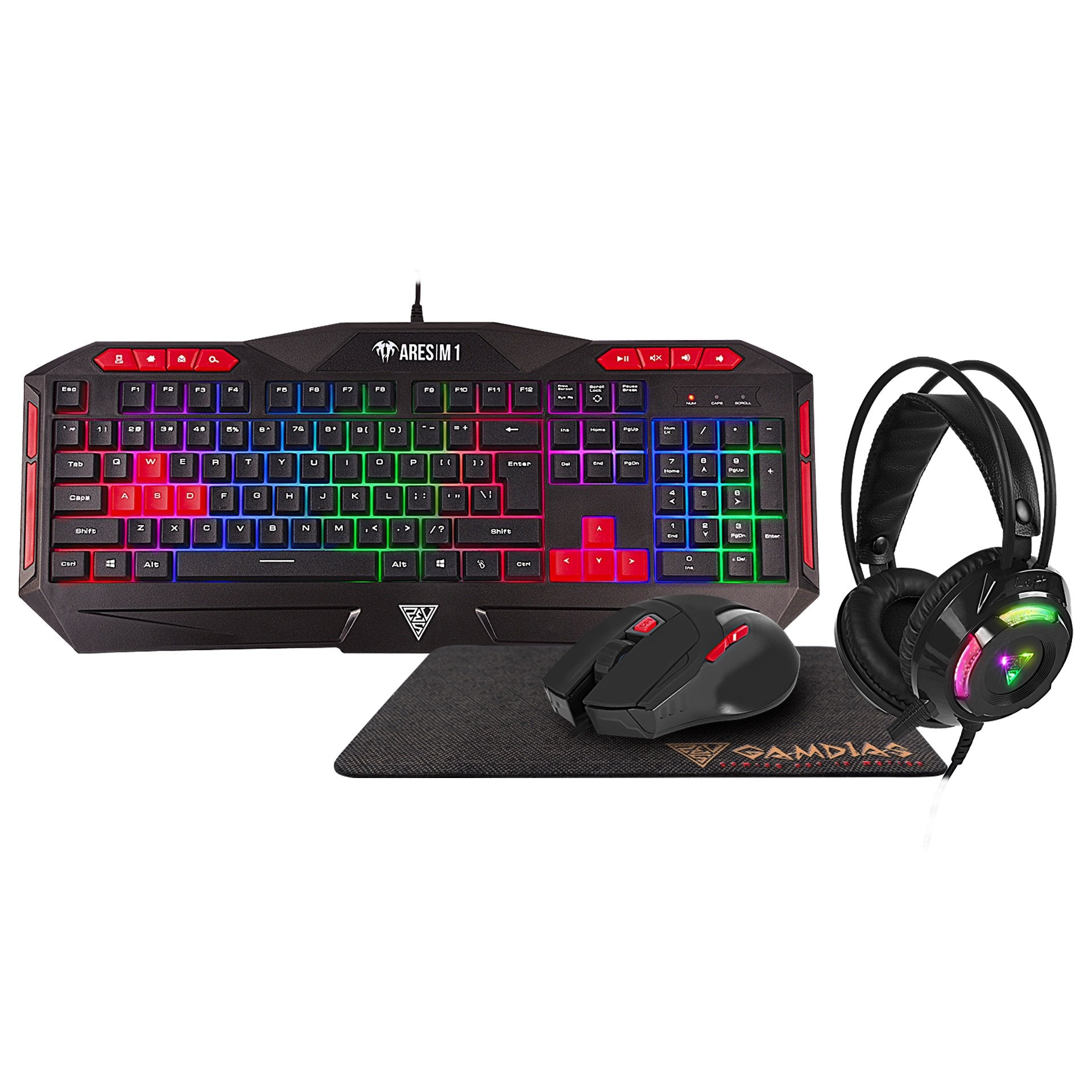 Gamdias GD-POSEIDON M2 4-IN-1 COMBO, Gaming RGB Keyboard and Headset with Mouse