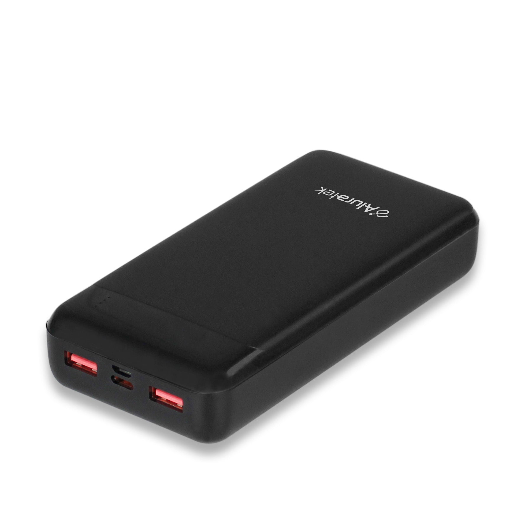 Aluratek ASPB20KF 20000mAh Portable PowerBank Quick Charger 2 Devices LED USB 5V