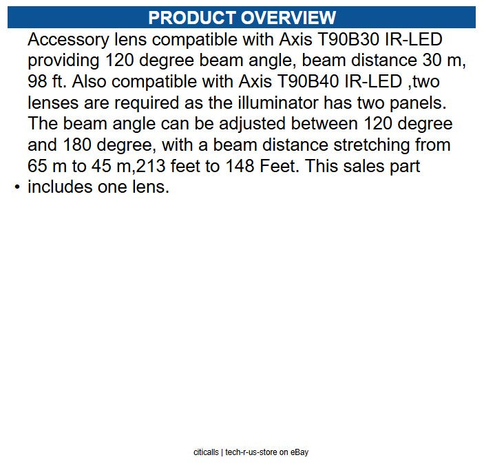 AXIS 5505-711 Diverging Lens - TAA Compliant - Designed for Digital Camera