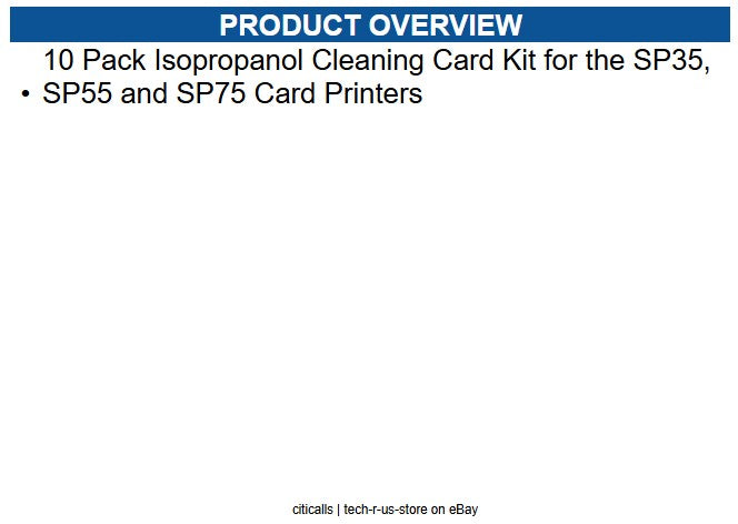 Entrust 552141-002 Isopropanol Cleaning Card for Printer - 10 / Pack