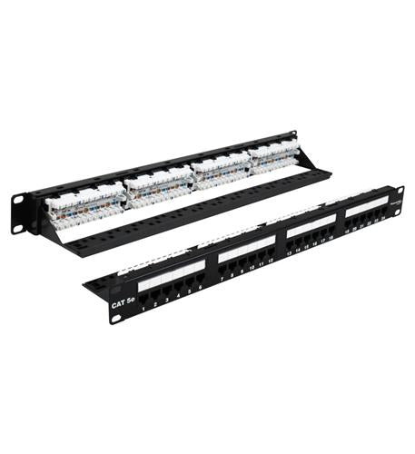 Wavenet WAV-5EPP24 24-Port CAT5e Patch Panel 1U 19" Rackmount Black