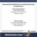 Wavenet WAV-5EPP24 24-Port CAT5e Patch Panel 1U 19" Rackmount Black