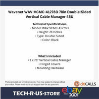 Wavenet WAV-VCMC-41278D 78in Double-Sided Vertical Cable Manager 45U