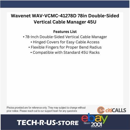 Wavenet WAV-VCMC-41278D 78in Double-Sided Vertical Cable Manager 45U