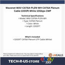 Wavenet WAV-CAT6A-PLEN-WH CAT6A Plenum Cable 1000ft White 10Gbps CMP