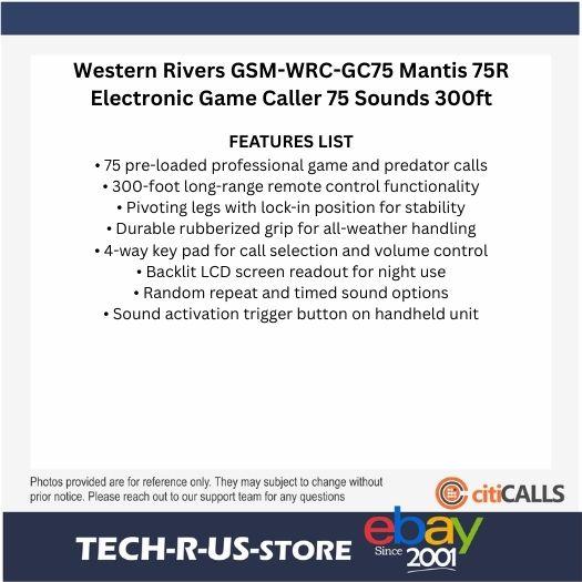 Western Rivers GSM-WRC-GC75 Mantis 75R Electronic Game Caller 75 Sounds 300ft