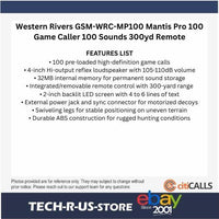 Western Rivers GSM-WRC-MP100 Mantis Pro 100 Game Caller 100 Sounds 300yd Remote