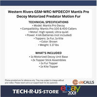 Western Rivers GSM-WRC-MPDECOY Mantis Pro Decoy Motorized Predator Motion Fur