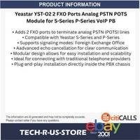 Yeastar YST-O2 2 FXO Ports Analog PSTN POTS Module for S and P Series VoIP PBX