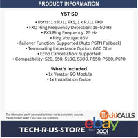 Yeastar YST-SO 1 FXS 1 FXO Port Module with PSTN Fallback for S-Series P-Series