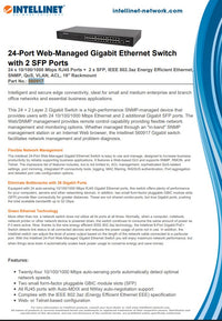 Intellinet 560917 24-Port Managed Gigabit Switch 2 SFP Rackmount SNMP VLAN QoS