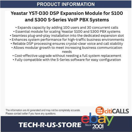 Yeastar YST-D30 DSP Expansion Module for S100 and S300 S-Series VoIP PBX Systems