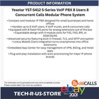 Yeastar YST-S412 S-Series VoIP PBX 8 Users 8 Concurrent Calls Modular Phone Syst
