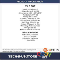 Viking Electronics VK-C-500 Adv Two Door Entry Phone Controller Security System